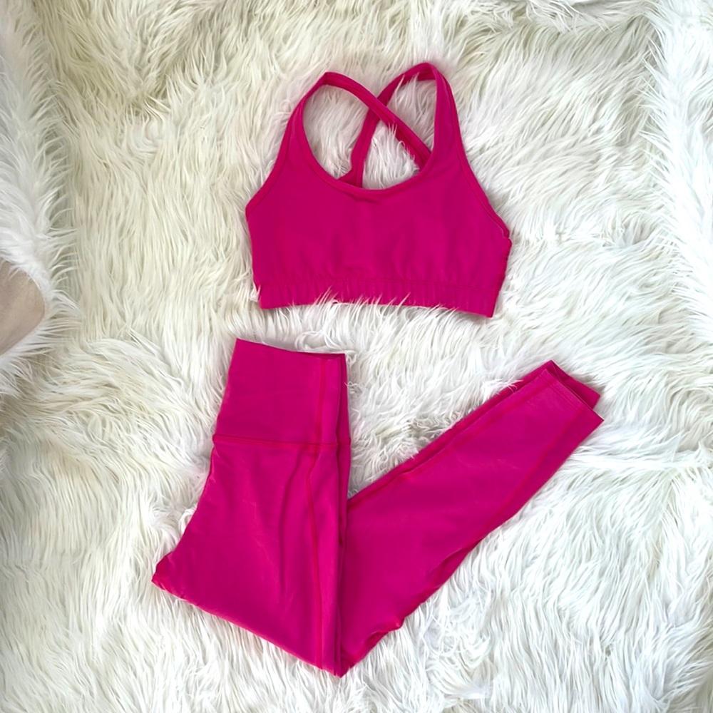 Electric & Rose S hot pink sports bra & legging set